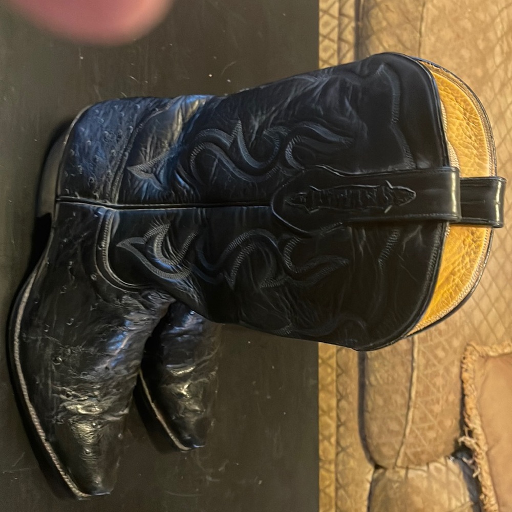 Black ostrich boots. Worn 2-3 times. Excellent condition
